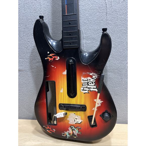Nintendo Wii Guitar Hero World Tour + Stickers Sunburst Guitar Red Octane Tested - Picture 3 of 7
